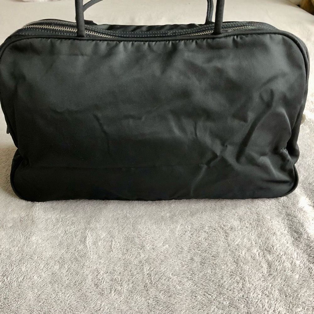 Vintage Prada Tessuto Black Nylon Front Zipper Pocket Mini Boston Bag - Picture 2 of 16